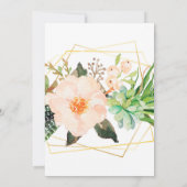 バーガンディ赤面ピンクピーチ金ゴールドフローラボホ結婚ズ 招待状 (裏面)