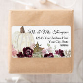 バーガンディ赤面ピンクフローラホワイトパンプキンリターン ラベル (インサイチュ)