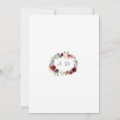 バーガンディ赤面ピンク水彩花ベビーシャワー 招待状 (裏面)