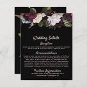 バーガンディ赤面ピンク結婚フローラのエンクロージャカード エンクロージャーカード (正面/裏面)