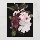 バーガンディ赤面ピンク結婚フローラのエンクロージャカード エンクロージャーカード (裏面)