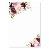 バーガンディ赤面ピンク結婚金ゴールドのエンクロージャカード テーブルナンバー (裏面)