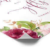 バーガンディ赤面ピンク金ゴールドフォイルカードとギフト ポスター (角)