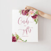 バーガンディ赤面ピンク金ゴールドフォイルカードとギフト ポスター