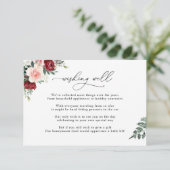 バーガンディ赤面フローラウィングウェル結婚ズ エンクロージャーカード (スタンド正面)