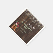 バーガンディ赤面フローラカウボーイブーツ私はBBQを行った後 スタンダードカクテルナプキン (角)