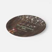 バーガンディ赤面フローラカウボーイブーツ私はBBQを行った後 ペーパープレート (アングル)