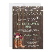 バーガンディ赤面フローラカウボーイブーツ私はBBQを行った後