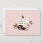 バーガンディ赤面フローラパンプキンヴァーチャル結婚ス 招待状 (裏面)