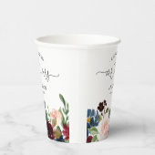 バーガンディ赤面フローラミスター&ミセススクリプ結婚トの 紙コップ (右)