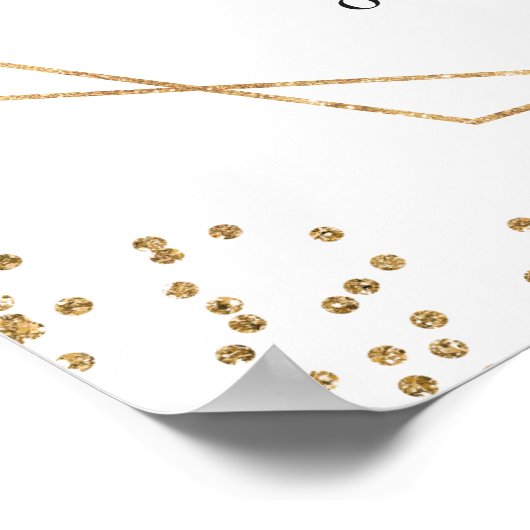 バーガンディ赤面フローラ金ゴールドフレーム赤ちゃんシャワー記号 ポスター (角)