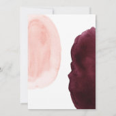 バーガンディ赤面水彩幾何学赤ちゃんシャワー 招待状 (裏面)