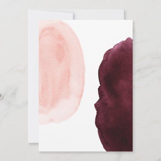 バーガンディ赤面水彩幾何学赤ちゃんシャワー 招待状 (裏面)