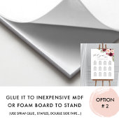 バーガンディ赤面結婚ピンクのシーティングチャート記号 ポスター