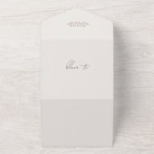 バーガンディ野草花アーチQRコードウェディングRSVP オールインワン招待状 (外側)