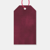 バーガンディ金ゴールドエレガントクリスマスフローラ赤ちゃんシャワー ギフトタグ (裏面)