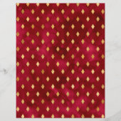 バーガンディ金ゴールドダイヤモンドパターンスクラップブック紙 (正面)