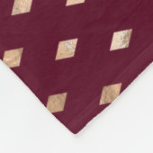 バーガンディ金ゴールドパターン フリースブランケット (角)