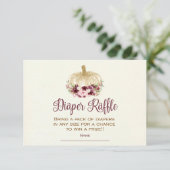 バーガンディ金ゴールドパンプキンボホオムツラッフルインサート 招待状 (スタンド正面)