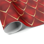 バーガンディ金ゴールドパールマーメイドドラゴンパタはかりで測ーン ラッピングペーパー (ロールコーナー)