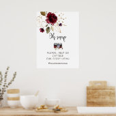 バーガンディ金ゴールドフローラオスナップリンスタグラム記号 ポスター (キッチン)