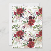 バーガンディ金ゴールドフローラスイート16 招待状 (裏面)