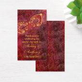 バーガンディ金ゴールドマスカレード結婚式の引き出物ラベル (デスク)