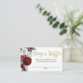 バーガンディ金ゴールド冬男女兼用おむつラッフル エンクロージャーカード (スタンド正面)