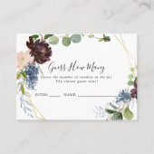 バーガンディ金ゴールド幾何学的な推測ゲームのカードの数 名刺 (正面)