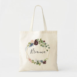 バーガンディ金ゴールド幾何学的ブリデスメイドトトートバッグ トートバッグ