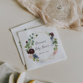 バーガンディ金ゴールド幾何学的ベビーシャワー スタンダードカクテルナプキン