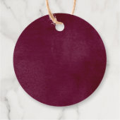 バーガンディ金ゴールド秋フローラカボチャ赤ちゃんシャワー フェイバータグ (裏面)