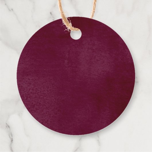 バーガンディ金ゴールド秋フローラカボチャ赤ちゃんシャワー フェイバータグ (裏面)