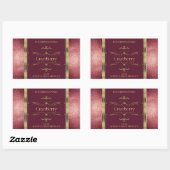 バーガンディ金ゴールド製品ラベルとグリッター縁ど 長方形シール (シート)