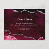 バーガンディ銀板紙フローエルギャル提案カード インビテーションポストカード (裏面)