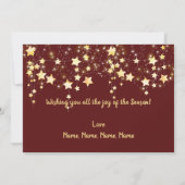 バーガンディ雪の結晶ワンフォトクリスマス シーズンカード (裏面)