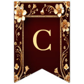 バーガンディ黄金の花束の旗 バンティングフラッグ (第1の旗)