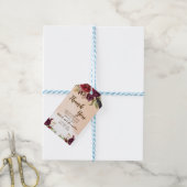 バーガンディ |の結婚式の引き出物に来感謝 ギフトタグ (より糸付き)