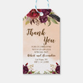 バーガンディ |の結婚式の引き出物に来感謝 ギフトタグ (正面)