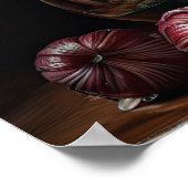 バーガンディ・アマリリス花アートプリントポスター ポスター (角)