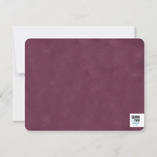 バーガンディ·アンド·ピーチ·フローラ·ウォーターカラー ノートカード (裏面)