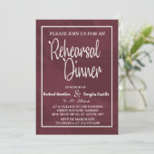 バーガンディ·アンド·金ゴールドグリッターポケット·リハーサル·ディナー 招待状 (スタンド正面)