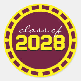 バーガンディ＆イエローフィルムストリップ卒業 ラウンドシール