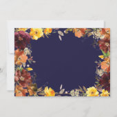 バーガンディ オレンジ フラワール 保存日カード 招待状 (裏面)