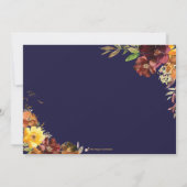 バーガンディ オレンジ フラワール 保存日付カード 招待状 (裏面)