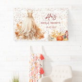 バーガンディ オレンジ 秋の花 フラワーブライダルシャワー 横断幕 (インサイチュ)