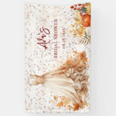 バーガンディ オレンジ 秋の花 フラワーブライダルシャワー 横断幕 (縦)