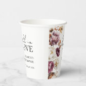 バーガンディ オータム ブライダル シャワー 紙コップ (右)