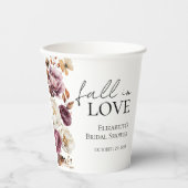 バーガンディ オータム ブライダル シャワー 紙コップ (正面)