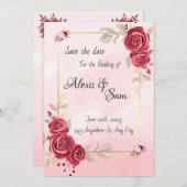 バーガンディ カラー テーマ 招待状 (正面/裏面)